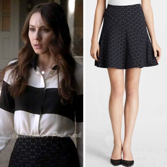 Marc By Marc Jacobs Leyna Dotty Fit & Flare Ponte Skirt ASO Spencer Hastings - Picture 3 of 12